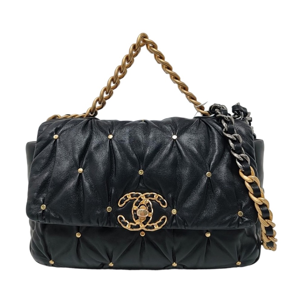 Chanel 19 Flap Bag Quilted Leather Black